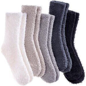 5/6 Pairs Womens Super Soft Fuzzy Plush Warm Winter Home Sleeping Slipper Socks